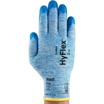Pracovní rukavice RUKAVICE POVRSTVENÉ nitril (dlaň) antistatické HYFLEX GRIP 11-920 modrá 7 (S)