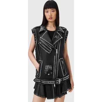 Pánská vesta Kožená vesta AllSaints BILLIE W051LC černá 99X, vel. S