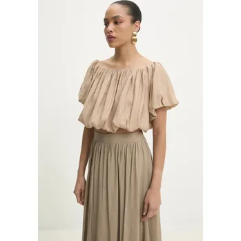 Dámská halenka Halenka Answear.LAB dámská, béžová barva, hladká 22584yt.fos 80X, vel. L