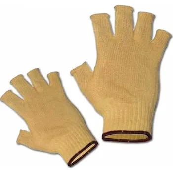 Pracovní rukavice RUKAVICE PROTIŘEZNÉ A TEPELNÁ RIZIKA do 100°C ANTICUT TURNOV bez prstů žlutá 6 (XS)