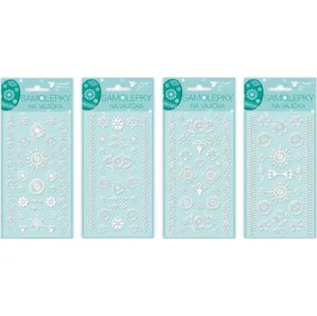 Velikonoční dekorace Velikonoční samolepky na vajíčka gelové bílé 19x9cm