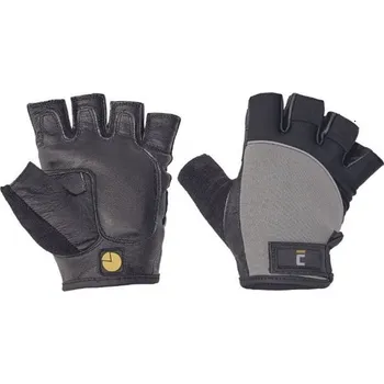 Pracovní rukavice RUKAVICE KOMBINOVANÉ kozinka FUSCUS bez prstů šedá-černá 10 (XL)