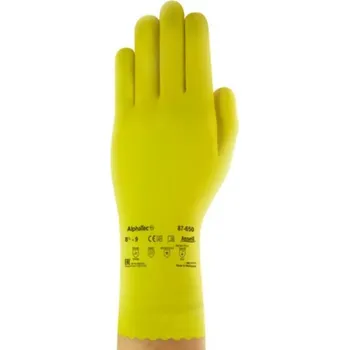Pracovní oblečení RUKAVICE CHEMICKÉ latex ALPHATEC 87-650 žlutá 9,5-10 (XL)