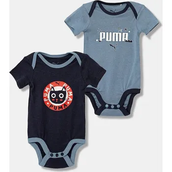 Kojenecký body Bavlněné kojenecké body Puma MINICATS Newborn 2-Pack Graphic Bodysuit Set INF 2-pack 689736 modrá 55X, vel. 56