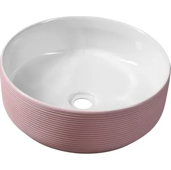 Sapho Ardea Kulatá umyvadlová mísa 41cm, růžová/bílá AR041