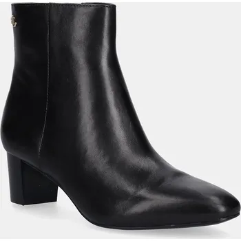 Dámské kozačky Kožené kotníkové boty Lauren Ralph Lauren Demi dámské, černá barva, na podpatku, 802967842001 802967842001.001 99X, EUR 38