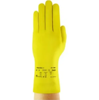Pracovní rukavice RUKAVICE CHEMICKÉ latex ALPHATEC 87-190 žlutá 9,5-10 (XL)