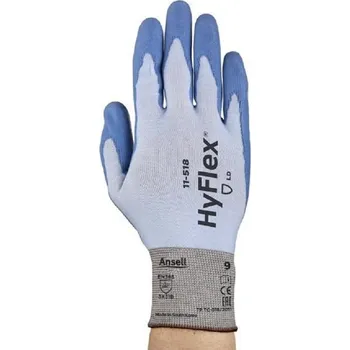 Pracovní rukavice RUKAVICE PROTIŘEZNÉ povrstvené PU HYFLEX 11-518 modrá 9 (L)