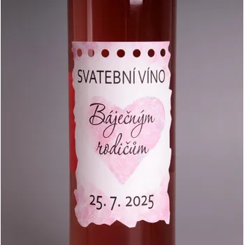 Víno Svatební víno s etiketou - Srdce s textem na zakázku víno: Cabernet Moravia - červené suché