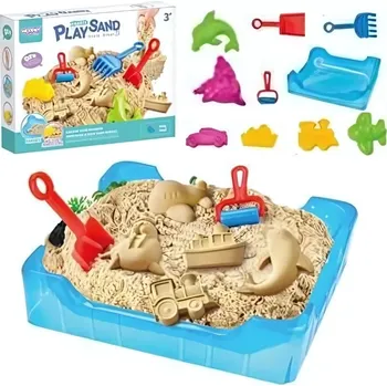 Výtvárné potřeby WOOPIE Kinetický písek 0,5 kg Sada stůl s formičkami