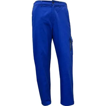 Pracovní zástěra KALHOTY pas bavlna+PES REX modrá-šedá 58/182