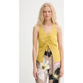 Dámská halenka Halenka Renewed creative upcycling dámská, žlutá barva, hladká, Renewed INTU x Answear koszulowy.top 11X, vel. XS/S