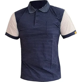 Pánská košile POLOKOŠILE krátký rukáv ESD RADIM tm.modrá-bílá 4XL