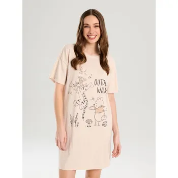 Dámská noční košile Sinsay - Noční košile s krátkým rukávem Winnie the Pooh - béžová - 806EU-02M - 806EU-02M-XL