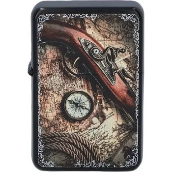 Benzínový zapalovač Gentelo 3108 Mapa + Možnost Gravírování + Benzín Zdarma