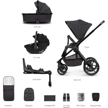 Přeprava dětí Kočárek Venicci Tinum Edge SE Raven + autosedačka Venicci Tiago + Isofix base 360° Tiago