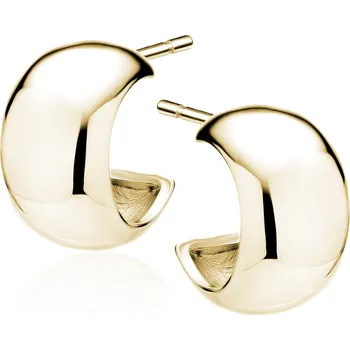 Náušnice Pozlacené stříbrné puzetové náušnice půlkruhy - Meucci SLE495