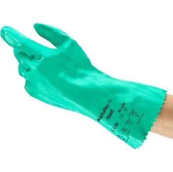 Pracovní rukavice RUKAVICE CHEMICKÉ PROTIŘEZNÉ nitril ALPHATEC 39-122 zelená 10 (XL)