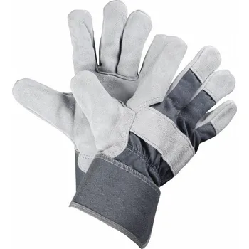 Pracovní rukavice RUKAVICE KOMBINOVANÉ hovězí štípenka TERST sv.šedá-šedá 10,5 (XL)