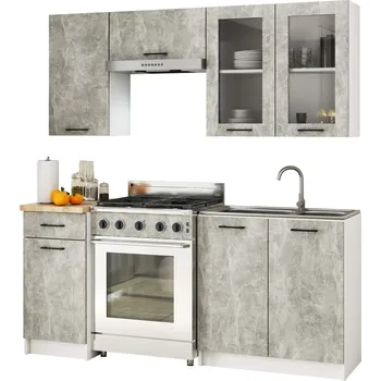 Kuchyňská linka Kuchyňská linka Olivie H720 1,8 m prosklená beton