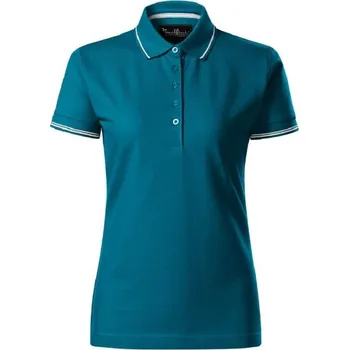 Pánská košile POLOKOŠILE krátký rukáv dámská 100% bavlna pique PERFECTION PLAIN 253 petrolejová 93 L