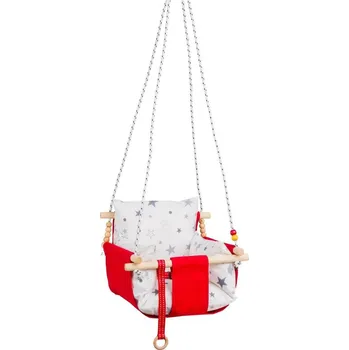 Dětská houpačka Dětská textilní houpačka SELALE bílá/červená