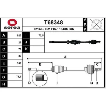 Autodíl Hnací hřídel EAI T68348