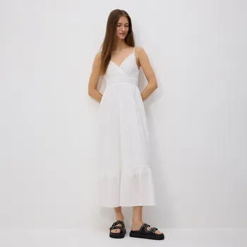 Dámské šaty Reserved - Ažurové maxi šaty - bílá - XV442-00X - XV442-00X-XS