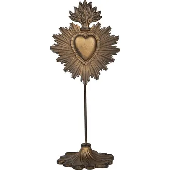 Bytová dekorace Zlatá antik dekorace nejsvětější srdce Ježíšovo - 10*8*23 cm