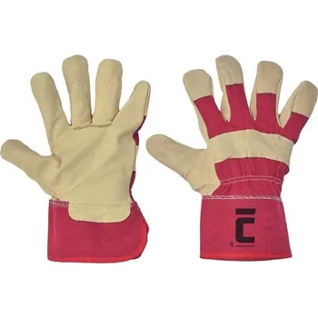 Pracovní rukavice RUKAVICE KOMBINOVANÉ vepřovice lícovka JAY žlutá-červená 11 (2XL)