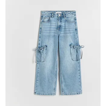 Dívčí džíny Reserved - Široké džíny s ozdobnými kapsami - modrá - 845CZ-50J - 845CZ-50J-146