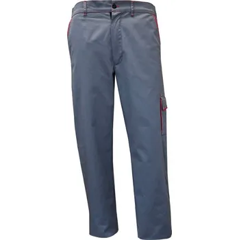 Pracovní zástěra KALHOTY pas bavlna+PES REX šedá-červená 44/194