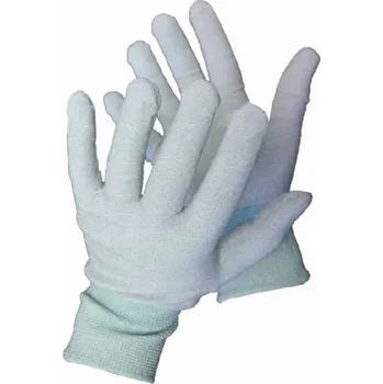 Pracovní rukavice RUKAVICE TEXTILNÍ pletené antistatické nylon / uhlík ESD DK-300 CARBON (JCA-100) sv.šedá 6 (XS)