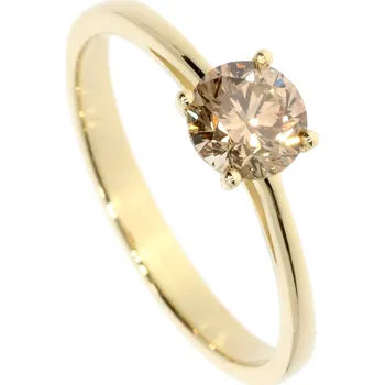 Prsten Zlatý prsten Diamant Brown natural