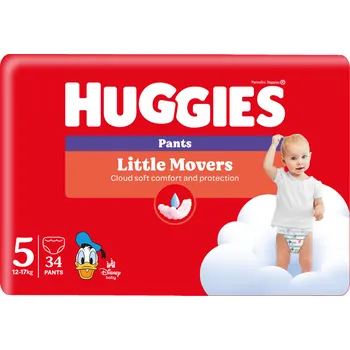 Plenkové kalhoty HUGGIES Little Movers 5 plenkové kalhotky 12‑17 kg 34 ks