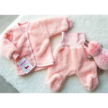 Kojenecká souprava AMÁLKA Chlupatková souprava pro miminko, lososová Velikost: 86