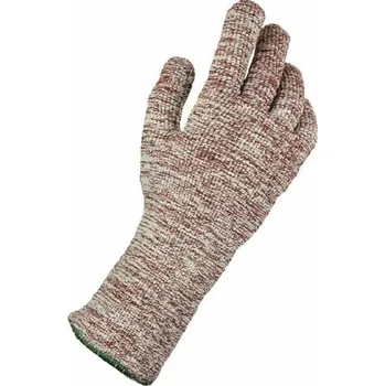 Pracovní rukavice RUKAVICE PROTIŘEZNÉ A TEPELNÁ RIZIKA do 250°C HOTDEX CUT 5 hnědá-bílá 7 (S)