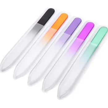 Pilník skleněný barevný oboustranný 14 cm Růžová