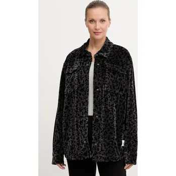 Dámská košile Košile EA7 Emporio Armani dámská, černá barva, relaxed, s klasickým límcem, AF15937.7W000666 99X, vel. M