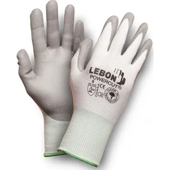 Pracovní rukavice RUKAVICE PROTIŘEZNÉ povrstvené PU POWERCUT bílá-šedá 7 (S)