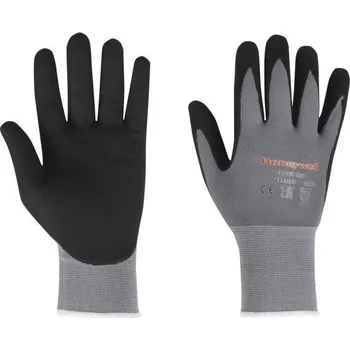 Pracovní rukavice RUKAVICE POVRSTVENÉ nitril (dlaň) POLYTRIL FLEX 2332663 šedá-černá 8 (M)