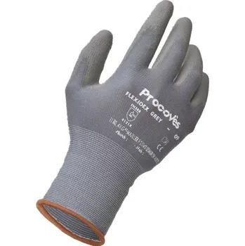 Pracovní rukavice RUKAVICE POVRSTVENÉ PU (dlaň) FLEXIDEX GREY šedá 6 (XS)