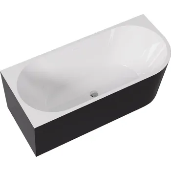 Vana Cerano Bianco Volně stojící akrylátová vana 170x80 cm, levá, černá lesklá/bílá lesklá, CER-413606