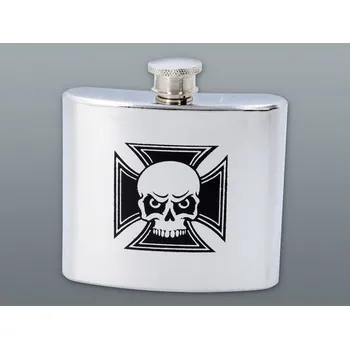 Placatka Gentelo Nerezová placatka Lebka 150 ml + Možnost GRAVÍROVÁNÍ