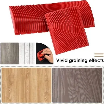 Malířský váleček Malířský nástroj s efektem struktury dřeva 2 ks