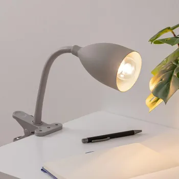 Čtecí lampička Atmosphera - Lampa s klipem SILY 1xE14/7W/230V šedá