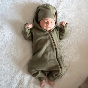 Kojenecké oblečení Overal na zip vaflový / zelený Velikost: 62