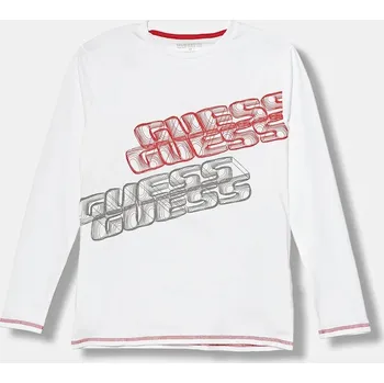Chlapecké tričko Dětské bavlněné tričko s dlouhým rukávem Guess L5YI00.K8HM4.9BYA bílá 00X, vel. 158-166
