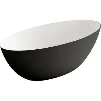 Vana Cerano Emilia Volně stojící vana z litého mramoru 180x85cm, černá matná/bílá matná, CER-428548