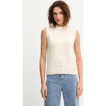 Dámská vesta Vesta Silvian Heach BJORG dámská, béžová barva, GPA25095GL 01X, vel. M